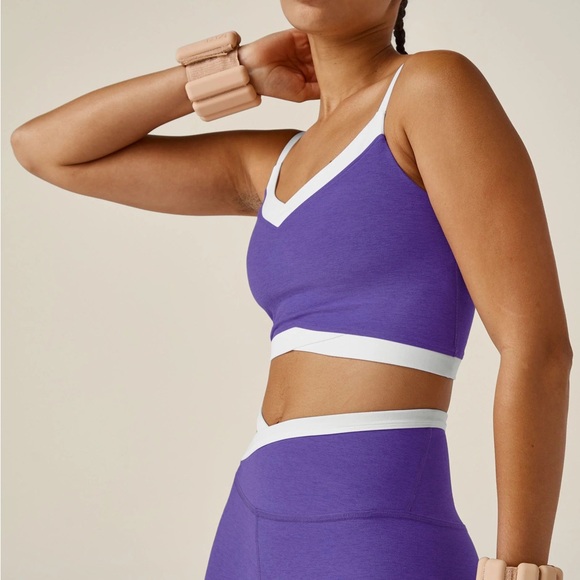 Beyond Yoga Spacedye Outlines Cropped Tank - Size L - Ultra Violet Heather - NWT - Picture 1 of 14